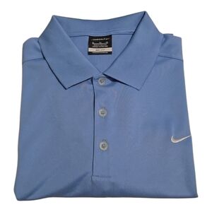 NIKE Dri-Fit Polo Shirt Men's XLarge Blue Tour Golf Short Sleeve Athleisure